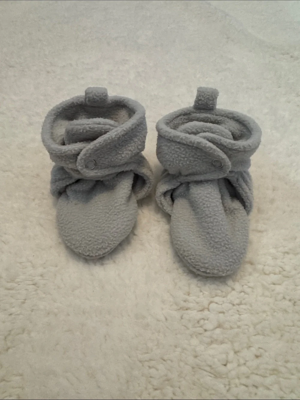 Cozy Baby Grey Fleece Booties - Soft Infant Slippers